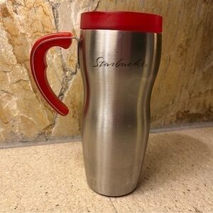 Vintage Starbucks thermos stainless steel with red details - rare-